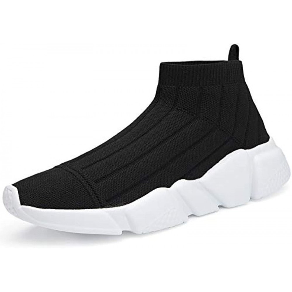Walking Shoes Slip-On Sneakers Breathable Lightweight Athletic Running Shoes Black